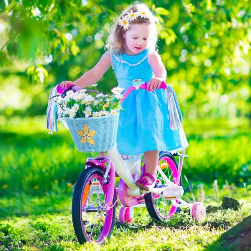 Miniatura 6 de Set de serpentinas para cesta de bicicleta para niños, cesta de mimbre para manillar de bicicleta con serpentinas de bicicleta coloridas, campana