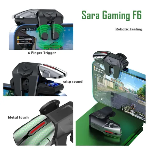 Miniatura 3 de rinsfox Fox Game Triggers With Finger Sleevs, Mobile Game Controllers 6 Finger, Plug and Play Gaming Trigger for iOS and Android