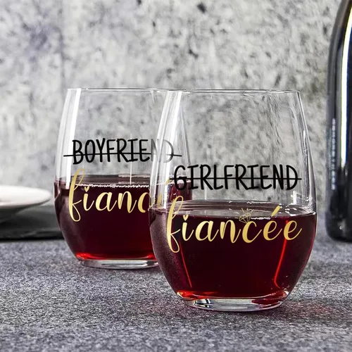Miniatura 5 de Frerdui Regalos de compromiso para parejas, novio y novia, juego de regalo de compromiso con bolsa de vino, regalo de prometido para él y su novia