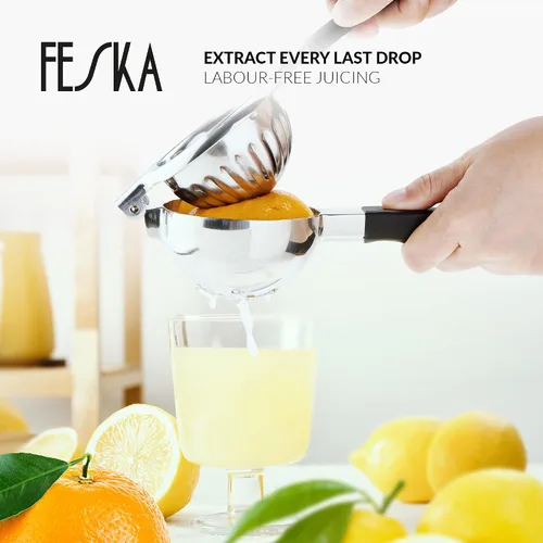 Miniatura 3 de Exprimidor de limón de acero inoxidable - Exprimidor de cítricos de primera calidad - Exprimidor de lima para jugo sin semillas - Exprimidor de mano