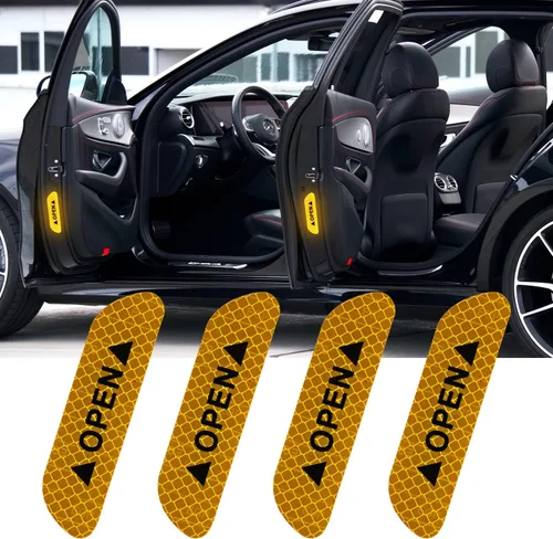 Miniatura 9 de 4 calcomanías reflectantes anticolisión para puerta de automóvil, cinta adhesiva de advertencia de precaución de seguridad para automóvil, camión