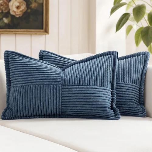 Miniatura 24 de MIULEE - Juego de 2 fundas de almohada decorativas para sofá, cama, sala de estar, 18 x 18 pulgadas, azul bohemio, acentos de estilo bohemio