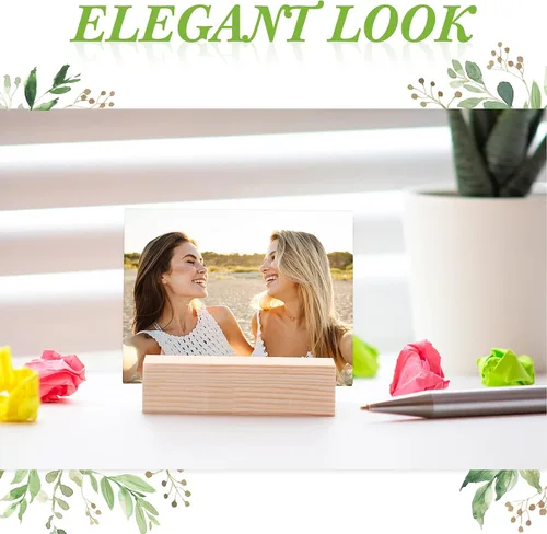 Miniatura 3 de 12 soportes de madera para colocar lugares de madera para letreros de mesa, soporte para tarjetas de identificación para decoración de eventos