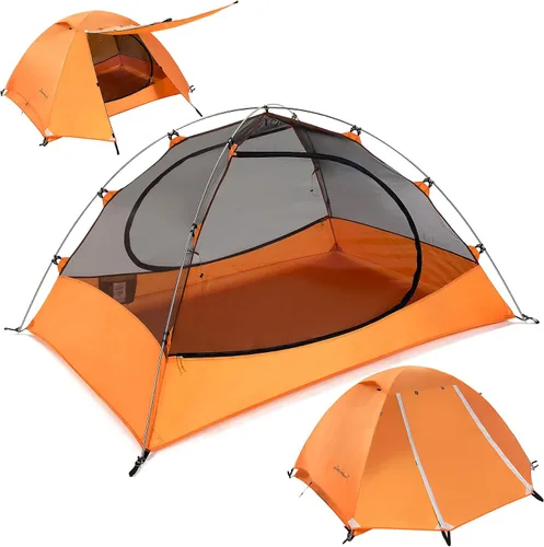 Miniatura 22 de Clostnature Tienda de campaña ligera para mochileros, 1/1.5/2/3/4/6 personas, tienda de campaña ultraligera e impermeable, tienda de campaña de 3
