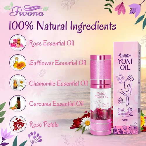 Miniatura 3 de Fivona Yoni Oil Natural pH equilibrado para el cuidado femenino calmante - Mezcla de aceites esenciales - Mezcla de aceites hidratantes para control