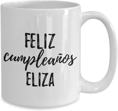 Miniatura 2 de Feliz Cumpleanos Eliza Mug Spanish Happy Birthday Personalized Name Gift Coffee Tea Cup Large 15 Oz