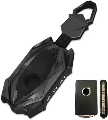 Funda protectora de aleación de zinc para llavero de automóvil, compatible con Volvo XC40, XC60, XC90, S90, S60, V60, V90 2019-2024 (gris)