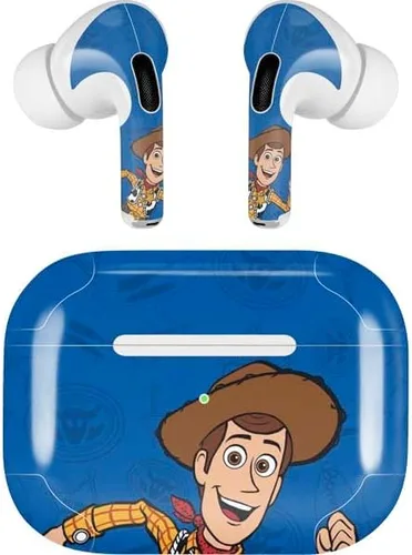 Skinit Calcomanía de audio compatible con Apple AirPods Pro, diseño oficial de Disney Toy Story Sheriff Woody