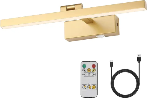 Miniatura 9 de Joosenhouse Luz de imagen funciona con pilas, luces inalámbricas de 16.53 pulgadas para pared, regulable y apagado con temporizador, brazo oscilante