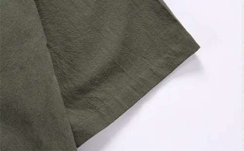 Miniatura 6 de HZCX FASHION Cárdigan tipo kimono de lino con mezcla de algodón para hombre