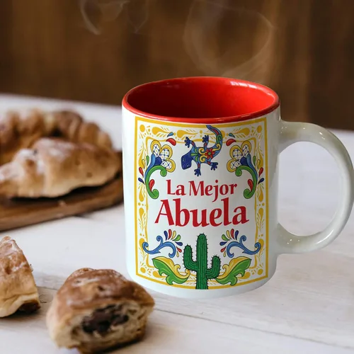 Miniatura 3 de E.H.G. - Taza La Mejor Abuela Gifts de alta calidad, cerámica duradera de 12 onzas, acabado esmaltado rojo, 3 x 3.75 x 5 pulgadas, regalos únicos
