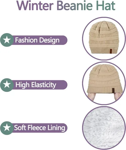 Miniatura 2 de Gorro de invierno de 3 piezas para mujer