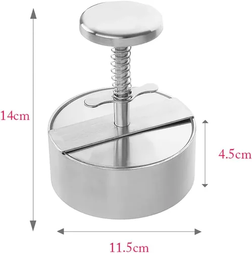 Miniatura 2 de Prensa de hamburguesa ajustable de acero inoxidable para hamburguesas antiadherente, molde para hamburguesas para carne vegetariana, carne de res
