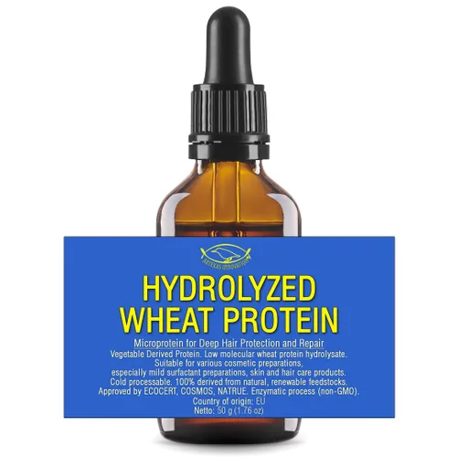 PROTEÍNA DE TRIGO HIDROLIZADA - Líquido - para cabello casero, piel, gel de baño, champús, acondicionadores - 1.76 Oz | Para el cabello