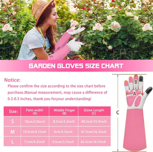 Miniatura 4 de Guantes largos de jardinería para mujeres/hombres, guantes de poda de rosas a prueba de espinas, guantelete resistente, el mejor regalo de jardín