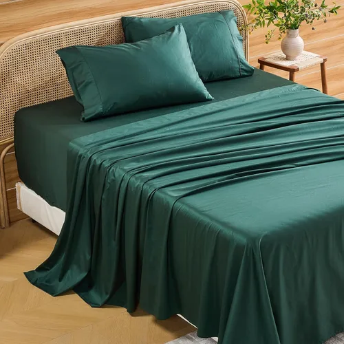 Miniatura 28 de Bedlifes Sábanas de algodón egipcio de 1000 hilos, tamaño Queen, 4 piezas con bolsillo profundo de 16 pulgadas, ropa de cama ultrasuave refrescante