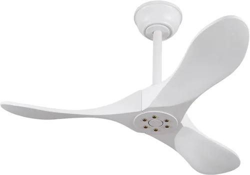 Miniatura 12 de Ventilador de techo de 42 pulgadas de madera maciza con control remoto, ventilador de techo negro sin luz, 6 velocidades, silencioso, motor CC