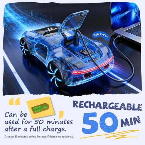 Miniatura 4 de AEROQUEST Coche de Control Remoto con Detección de Gestos, Coche de Acrobacias RC con Derrape con Luz, Spray y Sonido, 2.4GHz Juguetes RC