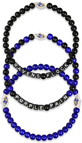 Miniatura 15 de FOCO NFL unisex-adult NFL Team Logo Officially Licensed 3-Pack Beaded Friendship Bracelets Cuentas