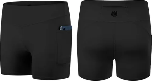 Miniatura 2 de FitsT4 - Pantalones cortos de voleibol para niñas de 4 pulgadas, 3 bolsillos, atléticos, gimnasia, baile, yoga, correr, gimnasio, fútbol, bicicleta