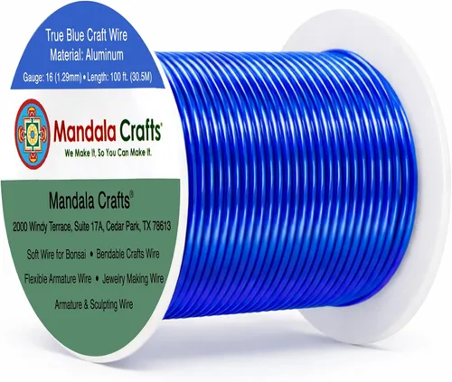 Miniatura 353 de Mandala Crafts - Alambre de aluminio anodizado de 8 calibre para hacer joyas - 9.75 m de alambre flexible negro colorido - Flexible para bonsái