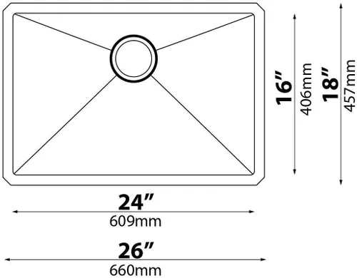 Miniatura 5 de Kraus Standart PRO - Fregadero de cocina empotrado de acero inoxidable de 28 pulgadas y calibre 16 con un solo tazón - KHU100-28