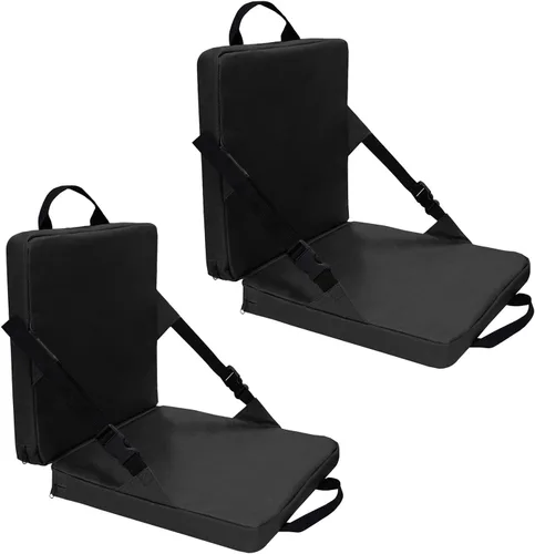 Miniatura 9 de Asiento de estadio para gradas con soporte trasero, portátil, ligero, cojín de asiento plegable para estadio, silla acolchada para jardín, camping