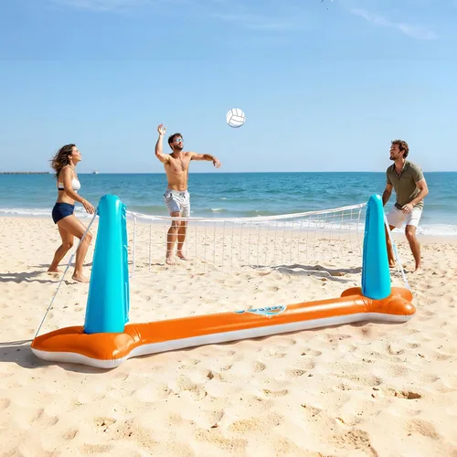 Miniatura 6 de JOYIN Juego de flotador inflable para piscina, red de voleibol y aros de baloncesto, juguete flotante de natación para niños y adultos, flotadores