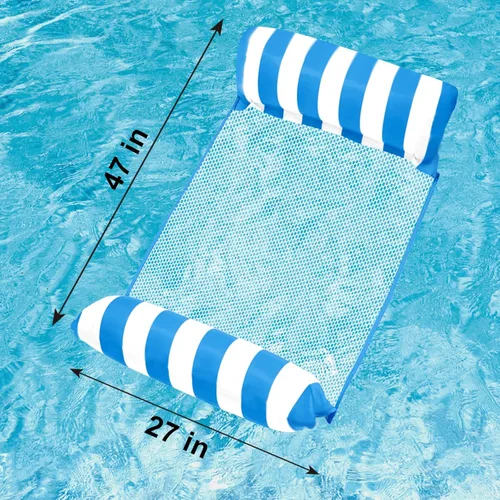 Miniatura 6 de Flotadores de piscina para adultos, balsas flotantes de malla inflables mejoradas, flotador de piscina multiusos 4 en 1, hamaca de agua, flotadores