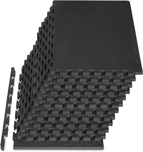 Miniatura 10 de ProsourceFit Tapete de Ejercicio Extra Grueso Tipo Rompecabezas de 1", Baldosas de Espuma EVA Entrelazadas para Protección, Suelo de Entrenamiento