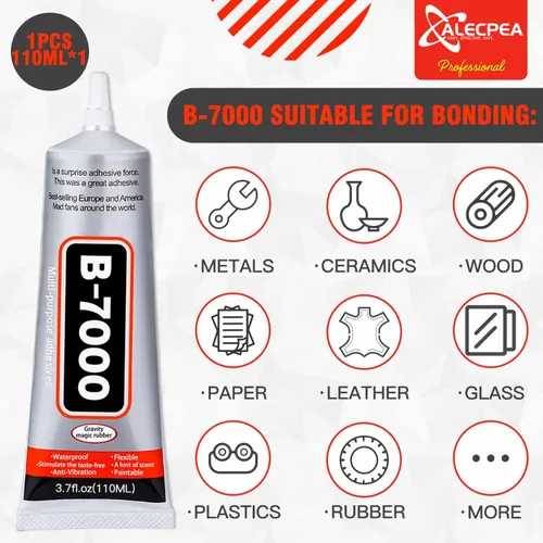 Miniatura 2 de B-7000 - Pegamento artesanal para hacer joyas - 110ml/3.7oz (paquete de 2) - Pegamento super adhesivo multifunción B-7000 Liquid Fusion para Gris