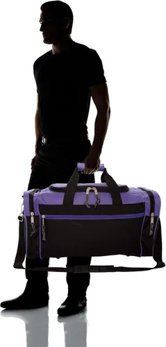 Miniatura 7 de DALIX - Bolsa deportiva para gimnasio y viajar de 19pulgadas, color negro, rojo, rosa, morado, azul marino, gris y azul, Púrpura), DF-019-Purple