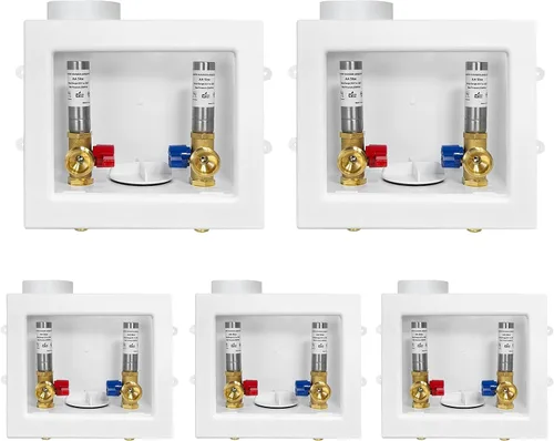 Miniatura 9 de Caja de salida para lavadora (lavandería), drenaje central/drenaje lateral, entrada Pex-A de 1/2 pulgada x conexión de salida MHT de 3/4 pulgadas