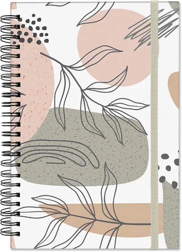 Miniatura 11 de Cuaderno de espiral de tapa dura, cuaderno de espiral con rayas anchas, tamaño A5, 5.5 x 8.3 pulgadas, papel grueso de 80 GSM, 60 hojas y 120