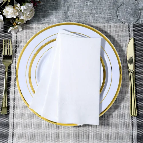 Miniatura 8 de FOCUSLINE 100 servilletas de baño desechables, toallas de papel suave y absorbente, toallas de mano de papel para baño, cocina, cena o evento