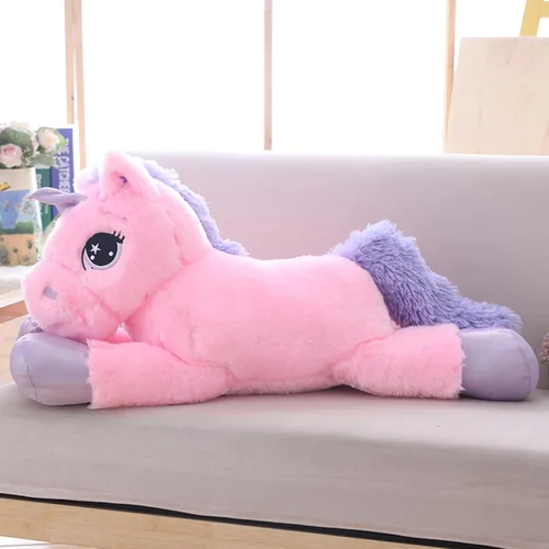 Almohada grande de peluche de unicornio – Juguete de peluche gigante de unicornio para cumpleaños, San Valentín, dormitorio (rosa, 31 pulgadas)