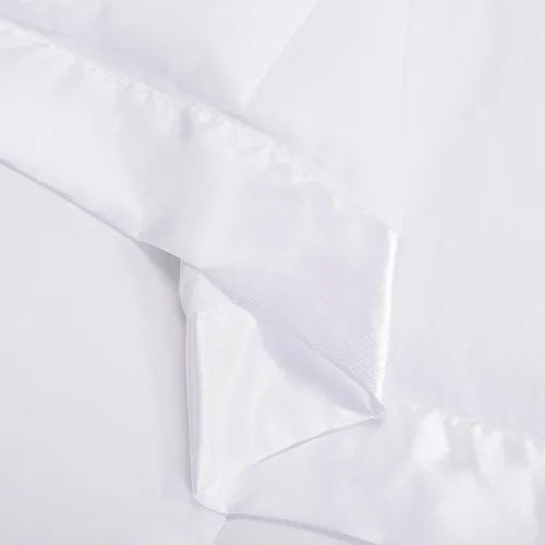 Miniatura 9 de HOMBYS Manta de plumón alternativo tamaño King de 120 x 120 pulgadas para todas las estaciones, manta de cama blanca acolchada ligera con ribete