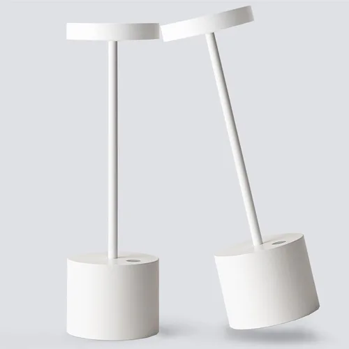 Miniatura 12 de Pack de 2 lámparas de mesa inalámbricas, lámpara de escritorio recargable con batería LED de 5000 mAh, metálica, USB, portátil, lámpara de mesa