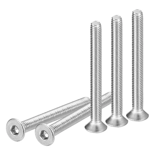 DTGN Tornillos de cabeza plana M3-0.020 x 1.378 in, paquete de 50 tornillos de cabeza plana de acero inoxidable 304, rosca completa, pernos