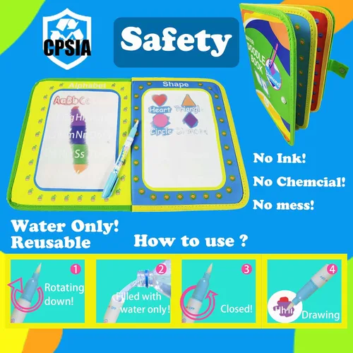 Miniatura 3 de Juguete de viaje con tapete para garabatos de agua, pintura mágica con acuarela, diseñada para niños pequeños, tablero de aprendizaje educativo STEM