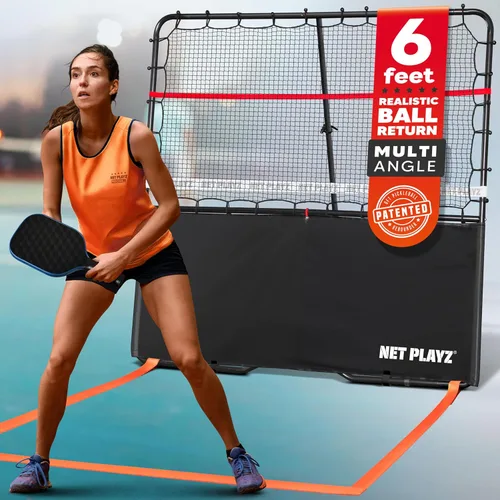 Ayuda de entrenamiento reboteador de pickleball: Ángulos ajustables, configuración y almacenamiento fácil - Mejora tu precisión de derecha, revés,
