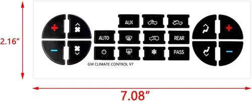 Miniatura 3 de x xotic tech Paquete de 2 calcomanías de botón de CA para automóvil, kit de reparación de botón de control de CA, compatible con Chevy Silverado