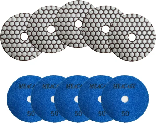 10 almohadillas de pulido de diamante seco de grano de 4 pulgadas 50 para pulido en seco, azulejos de porcelana, granito y piedra de mármol