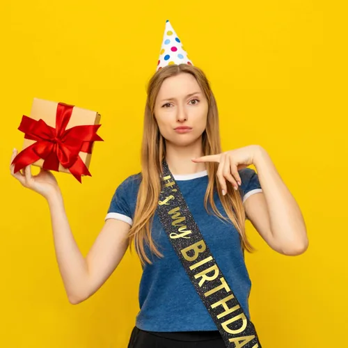 Miniatura 4 de Banda negra de cumpleaños – Banda «It's My Birthday» – Decoraciones de cumpleaños para mujeres, cumpleaños, niñas, accesorios de cumpleaños, plateado