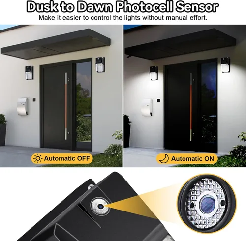 Miniatura 2 de HiBay Paquete de 2 luces LED de pared de 18 W, 5000 K 1980 LM eqv. 60-100 W HPS/HID, lámparas de exterior IP65 para porche, patio, casa, 100-277
