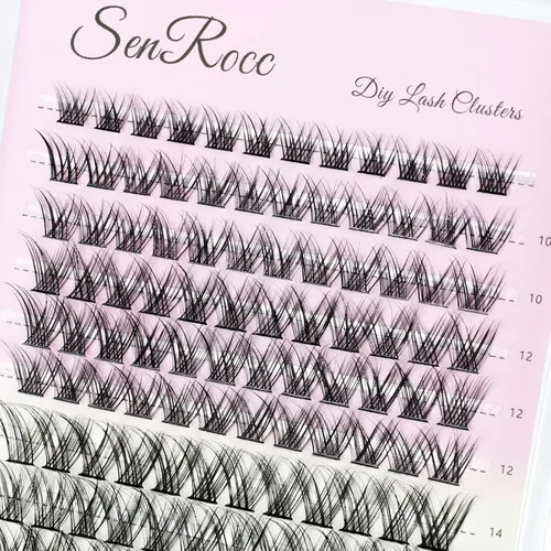 Miniatura 19 de Extensiones de racimos de pestañas, 240 unidades, extensiones de pestañas largas individuales 40D, aspecto natural, pestañas de imitación de visón