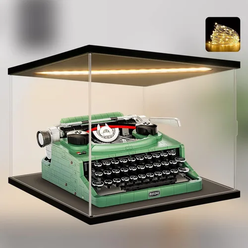 Miniatura 11 de Vitrina de acrílico transparente premium con iluminación LED – Escaparate a prueba de polvo con protección UV para máscara Lego Venom 76187, cascos