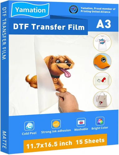 Miniatura 8 de Película de transferencia DTF: A3 50 hojas de papel de transferencia de PET de doble cara con acabado mate premium directamente a las camisetas