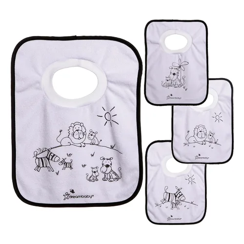 Dreambaby Baberos de algodón de tela de rizo para dentición, alimentación y babeo, súper absorbentes y extrasuaves, lavables a máquina, animales de