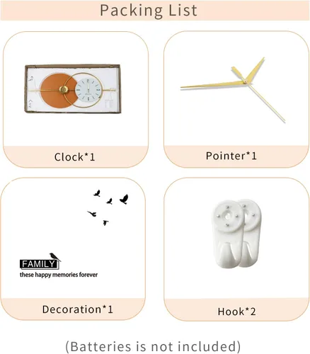 Miniatura 7 de FLEBLE Reloj de pared extra grande para decoración de sala de estar, moderno, decorativo, silencioso, sin tictac, de cuarzo, funciona